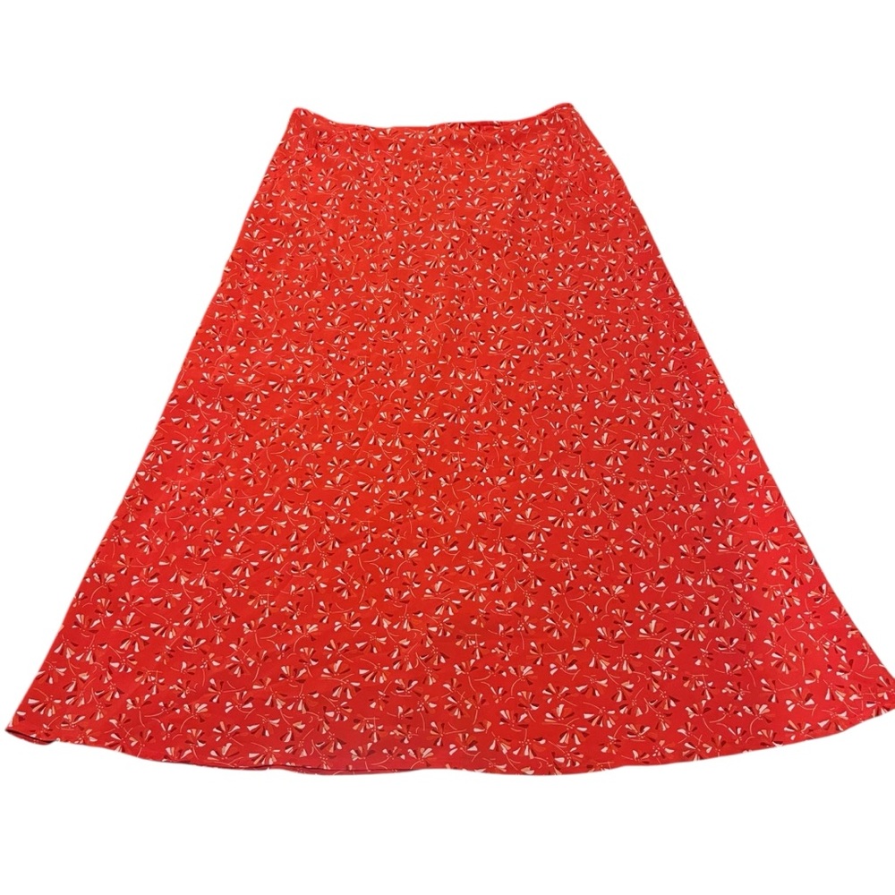 Vintage Rafael Maxi Skirt Size 16 Coral Orange Tropical Floral Boho‎ Geometric